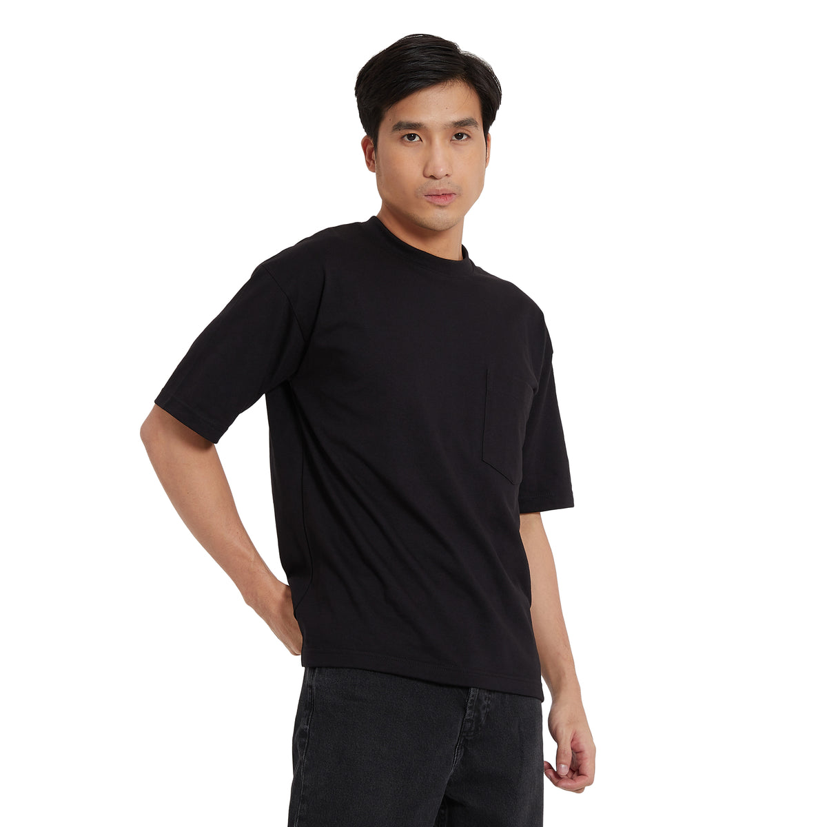 Cubic Men  Plain Oversized Shirt Tshirt Basic Tee T-Shirt Longback with Pokcet- CMBOS05R