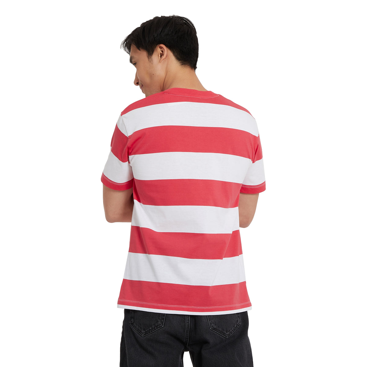 Cubic Men  Basic Stripes Round Neck Tees T-shirt Top Top for Men - CMBSR01R