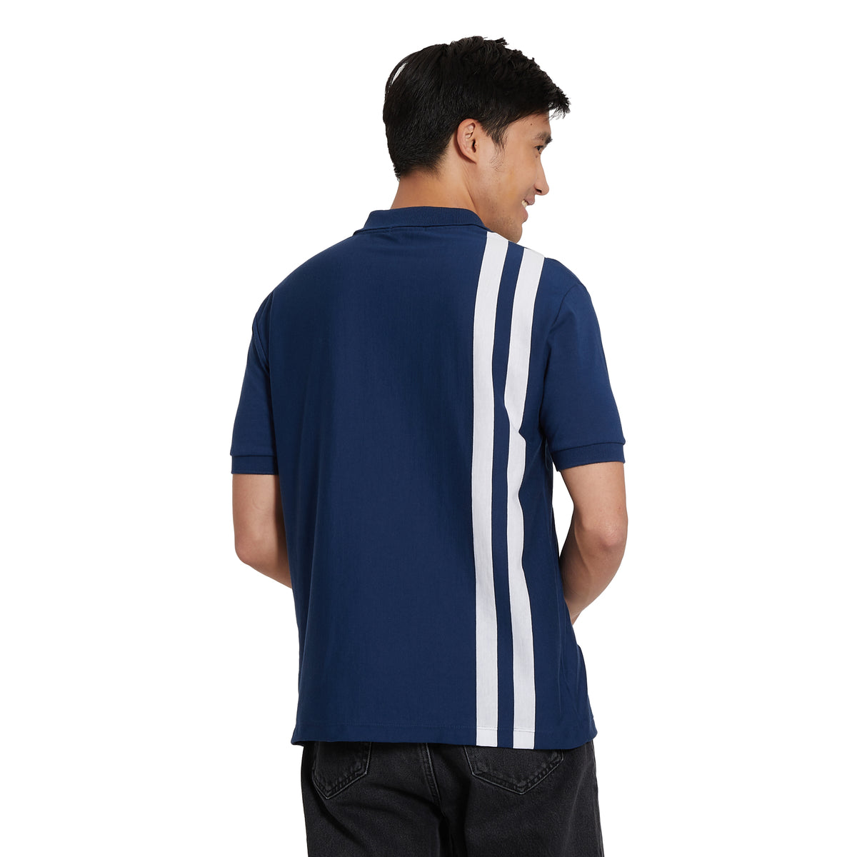 Cubic Mens Vertical Stripes  Polo Shirt Polo-shirt Collar Top Top for Men - CMS2301C
