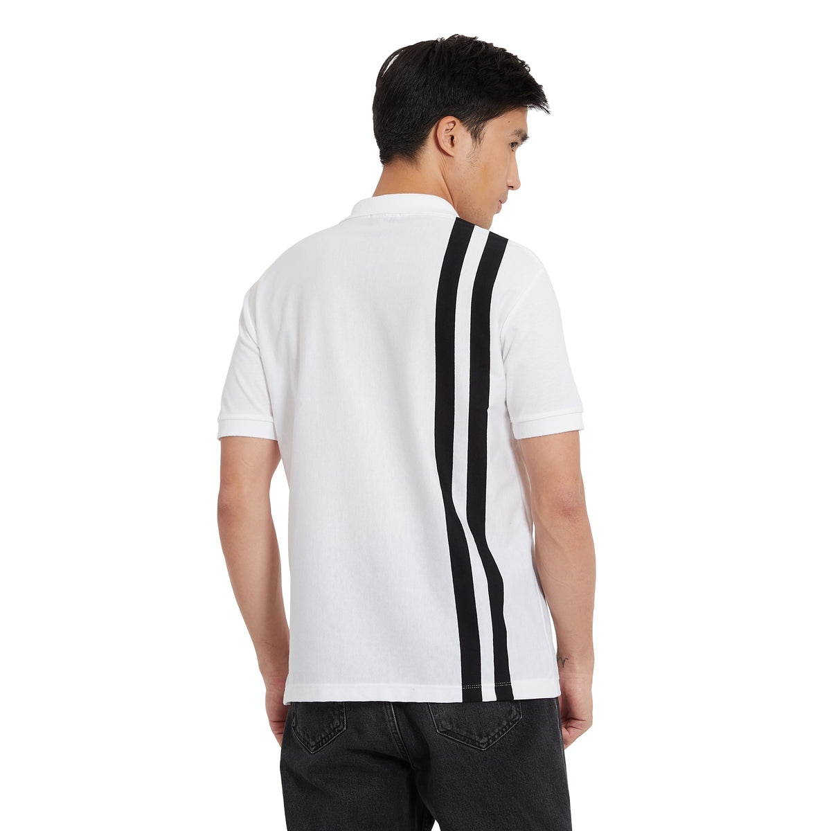 Cubic Mens Vertical Stripes  Polo Shirt Polo-shirt Collar Top Top for Men - CMS2301C