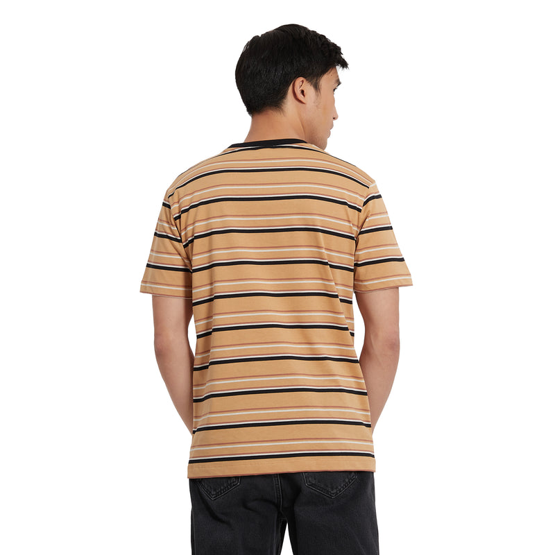 Cubic Men Round Neck Tees T-shirt Stripes Shirt Top Top for Men - CMS2353R
