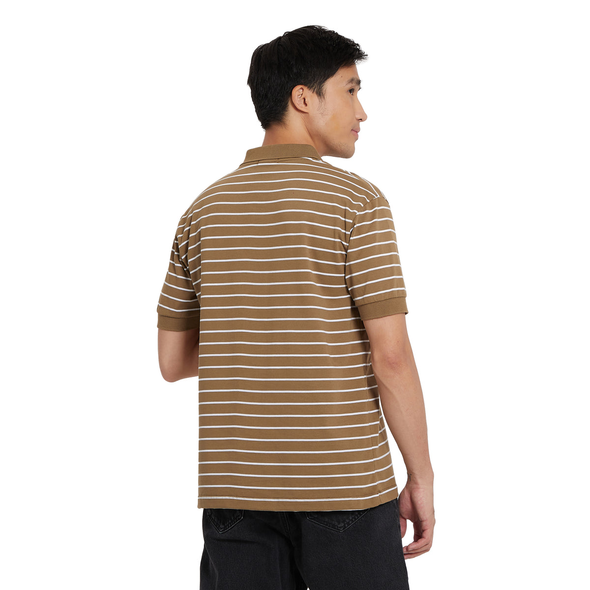 Cubic Mens Stripes  Polo Shirt Polo-shirt Collar Top Top for Men - CMS2319C