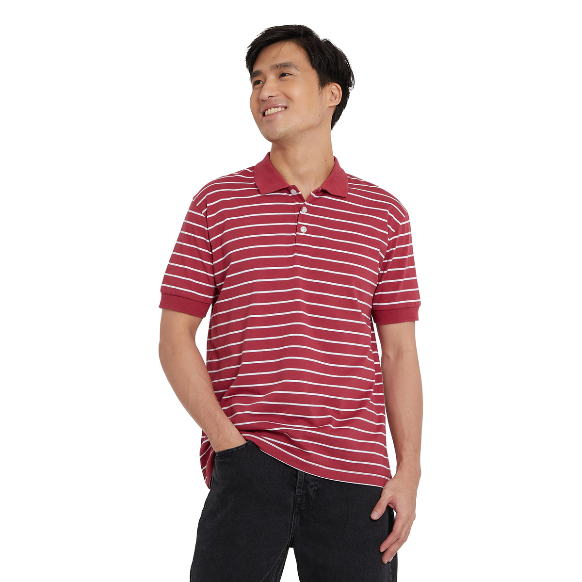 Cubic Mens Stripes  Polo Shirt Polo-shirt Collar Top Top for Men - CMS2319C