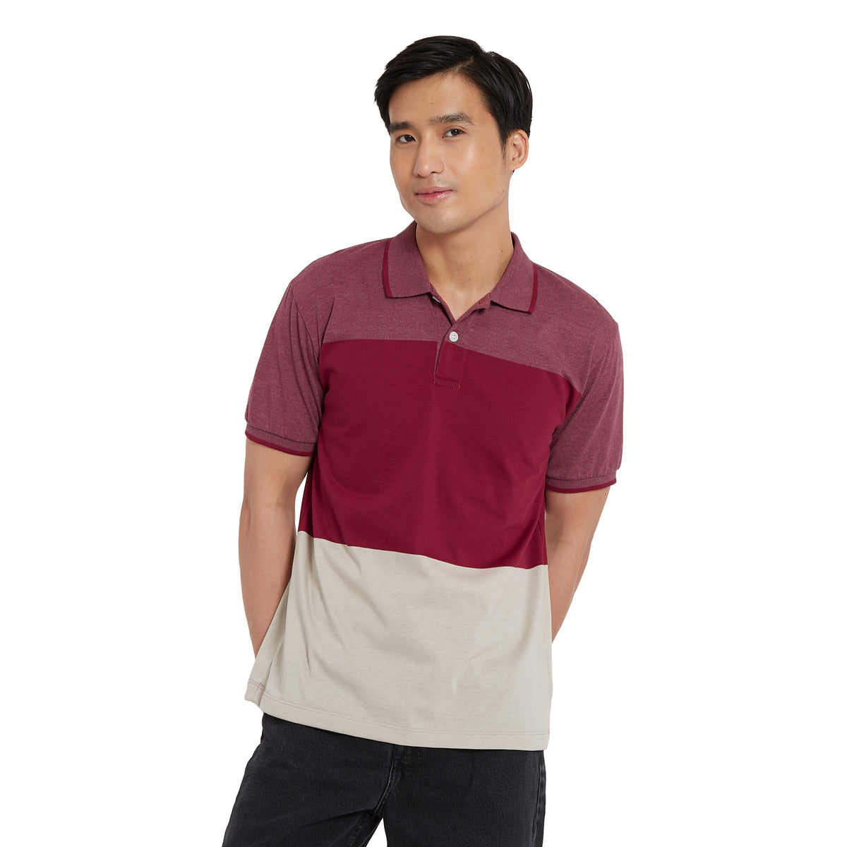 Cubic Mens Stripes  Polo Shirt Polo-shirt Collar Top Top for Men - CMS2328C