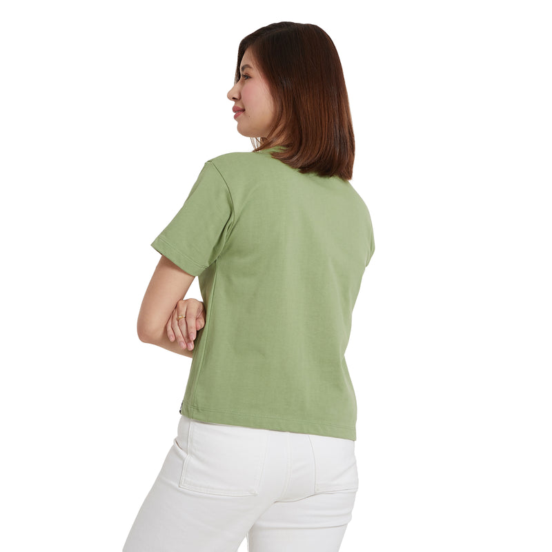 Cubic Ladies Plain Semi Crop Top Tee T Shirt - CLH2303R