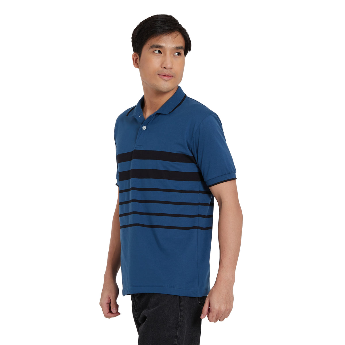Cubic Mens Stripes  Polo Shirt Polo-shirt Collar Top Top for Men - CMS2317C