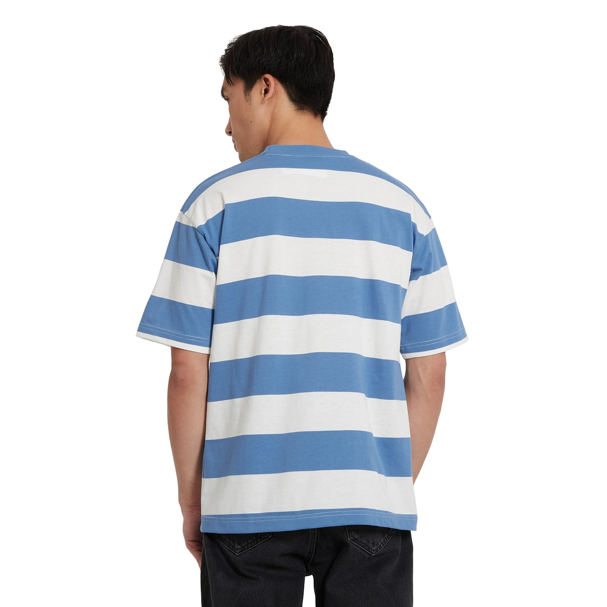 Cubic Men Basic Stripes  Oversized Boxy Tee / Box Fit T shirt Top Top for Men - CMBOS04R