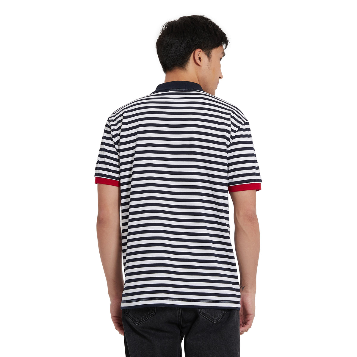 Cubic Mens Stripes  Polo Shirt Polo-shirt Collar Top Top for Men - CMS2322C