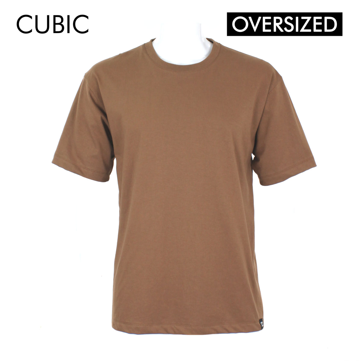 Cubic Men  Plain Oversized Shirt Tshirt Basic Tee T-Shirt with Lower Patch - CMBOS06R