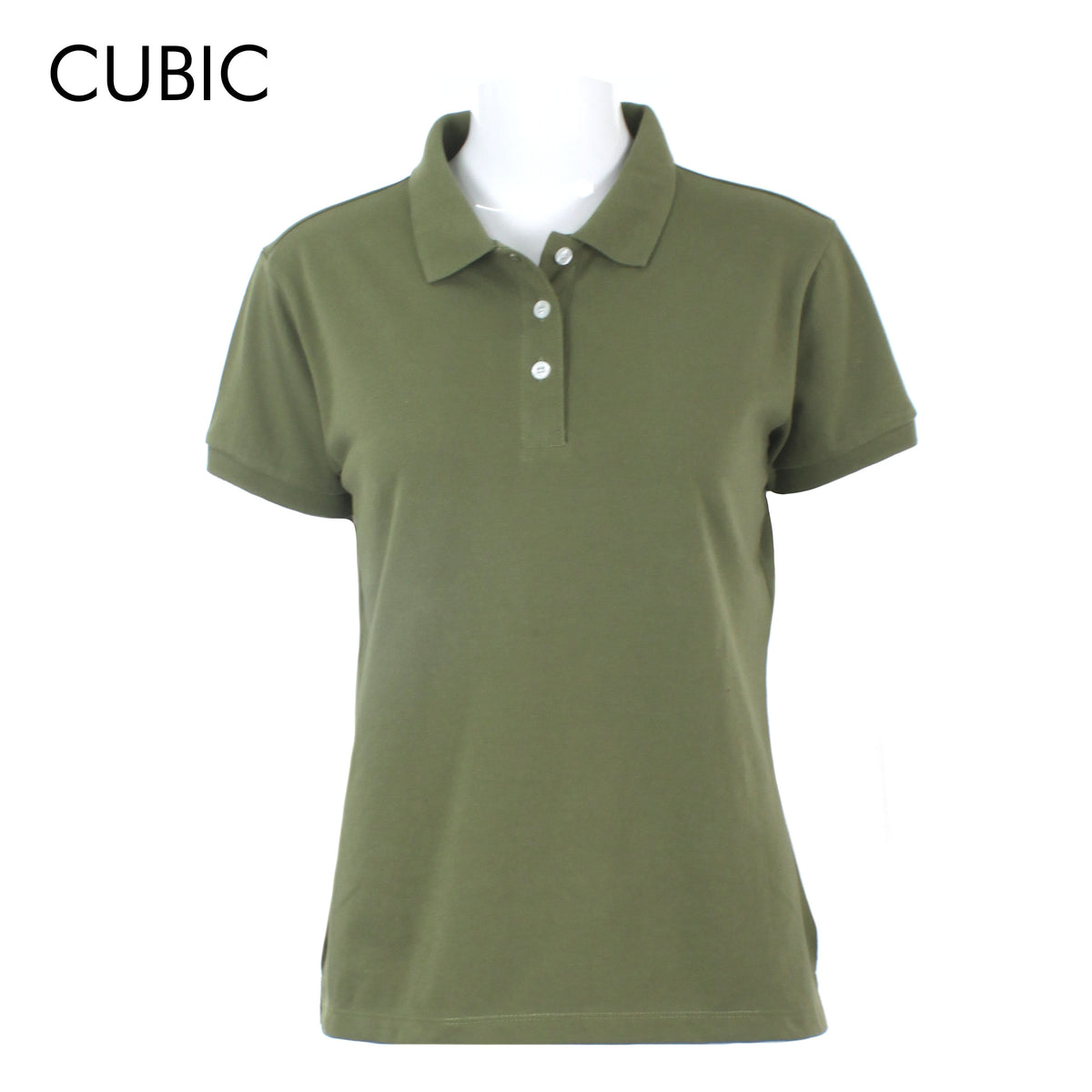 Cubic Ladies Plain Basic Collar Shirt  Pique Polo Shirt Polo- shirt - CLB-PSPL