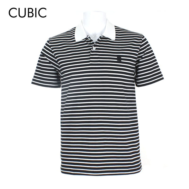 Cubic Mens Stripes  Polo Shirt Polo-shirt Collar Top Top for Men - CMS2414C