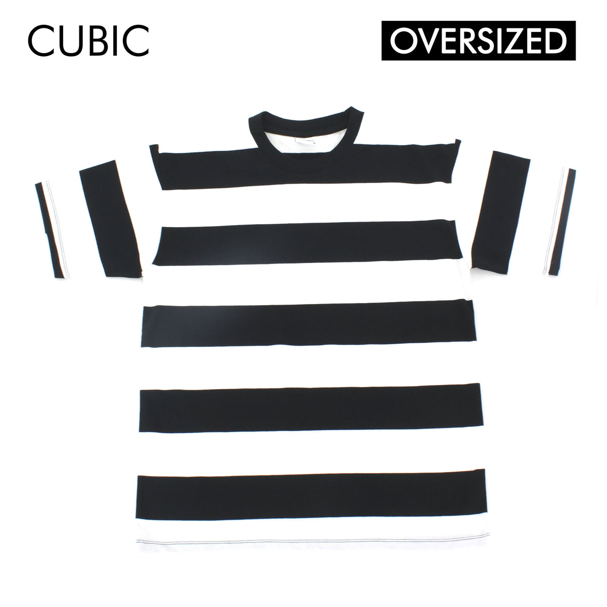 Cubic Mens Stripes  Oversized Boxy Tee / Box Fit T shirt Top Top for Men - CMS2437R