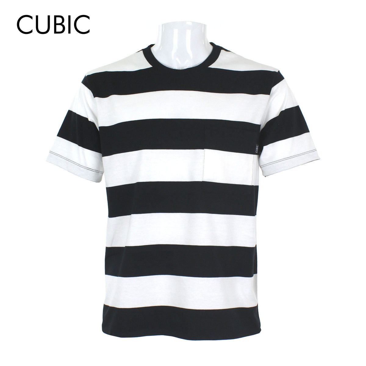 Cubic Men Stripes Round Neck Tees T-shirt Top Top for Men - CMS2518R
