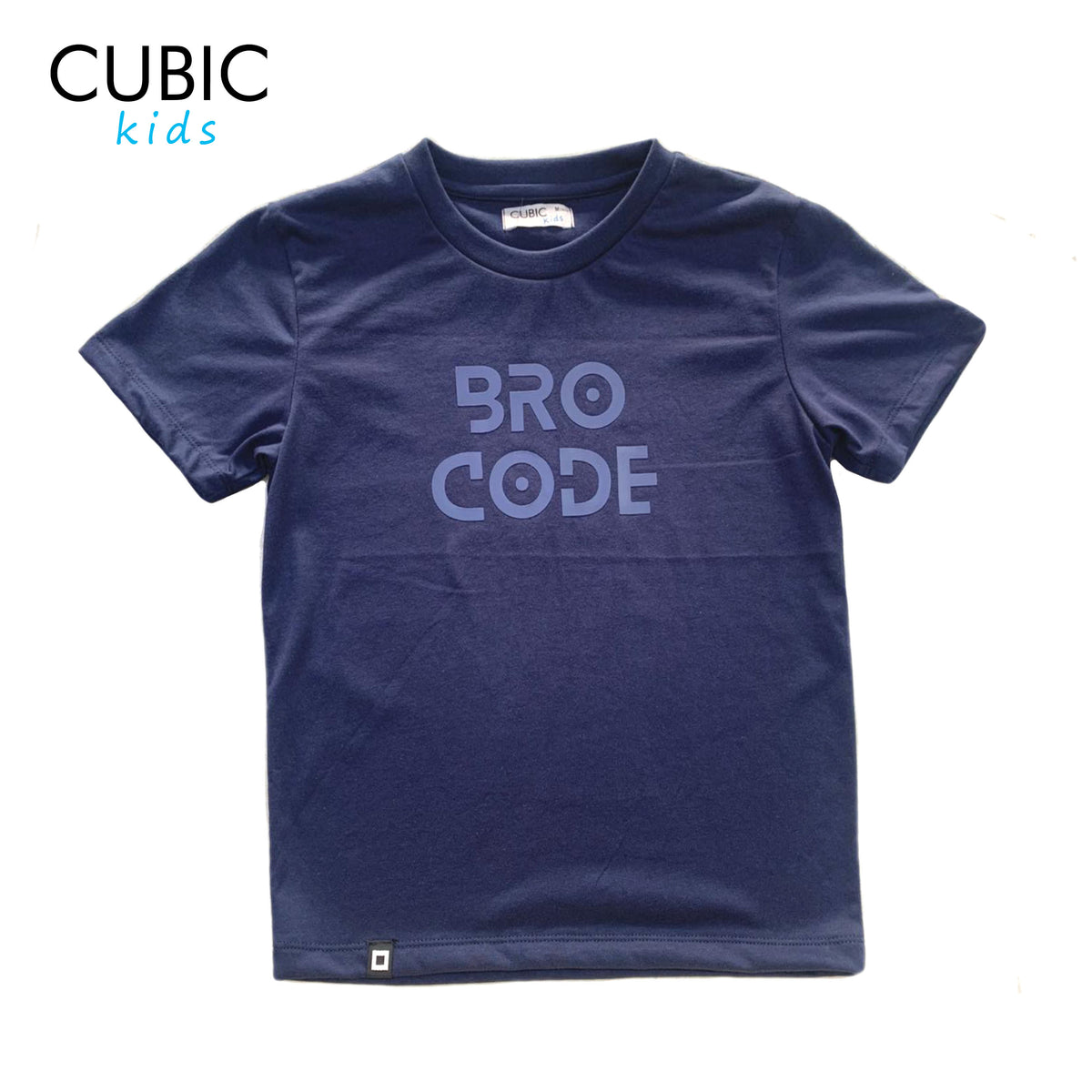 Cubic Boys Kids Plain Round Neck with Bro Code Print Design on Shirt Top for Boys - CKJ2508R