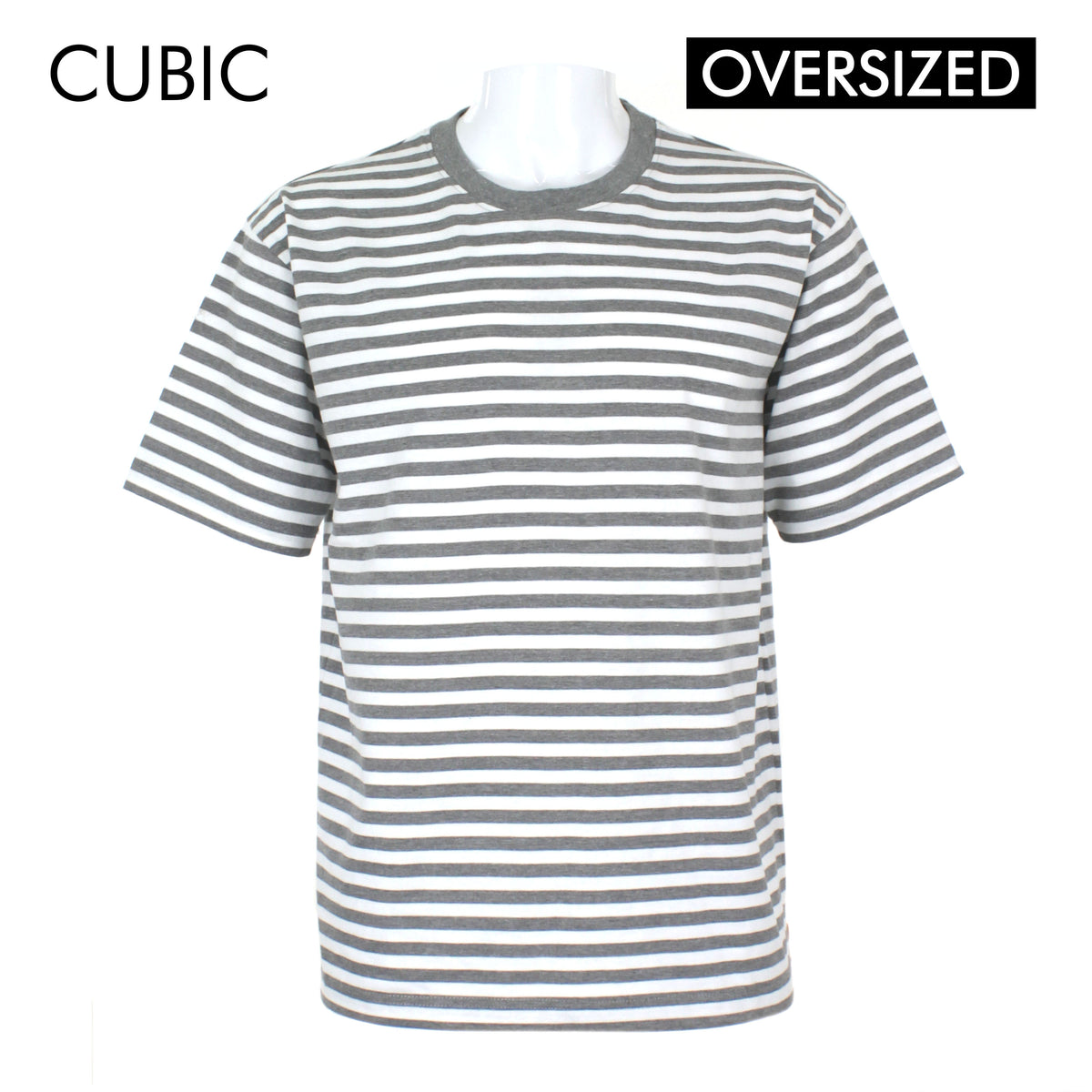 Cubic Men Basic Stripes  Oversized Boxy Tee / Box Fit T shirt Top Top for Men - CMBOS02R