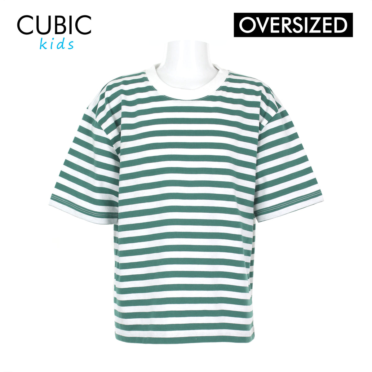 Cubic Boys Kids Stripes Oversized Round Neck Shirt Top for Boys - CKS2601R