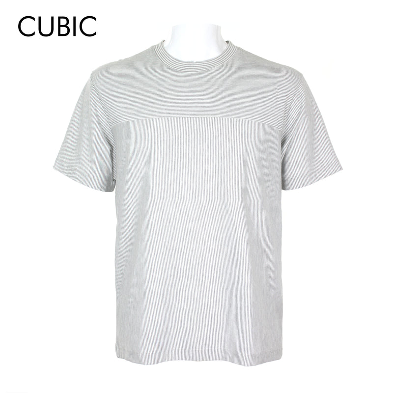 Cubic Men Stripes Round Neck Tees T-shirt Top Top for Men - CMS2620R