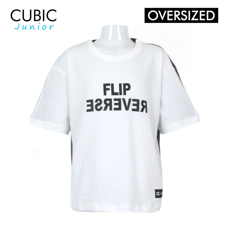 Cubic Boys Kids Oversized Round Neck with Flip Reverse Print Design Shirt Top for Boys - CKJ2507R