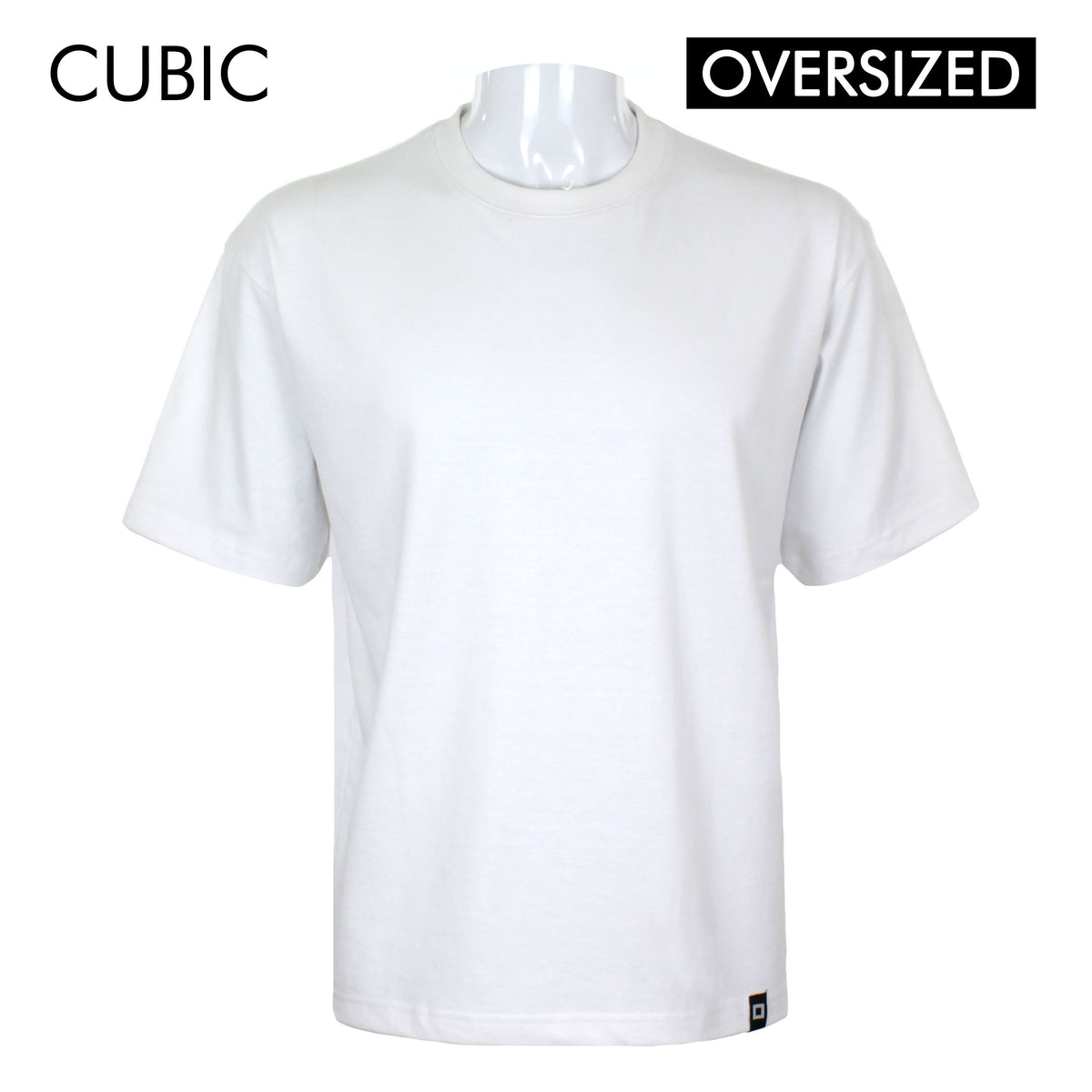 Cubic Men  Plain Oversized Shirt Tshirt Basic Tee T-Shirt with Lower Patch - CMBOS06R
