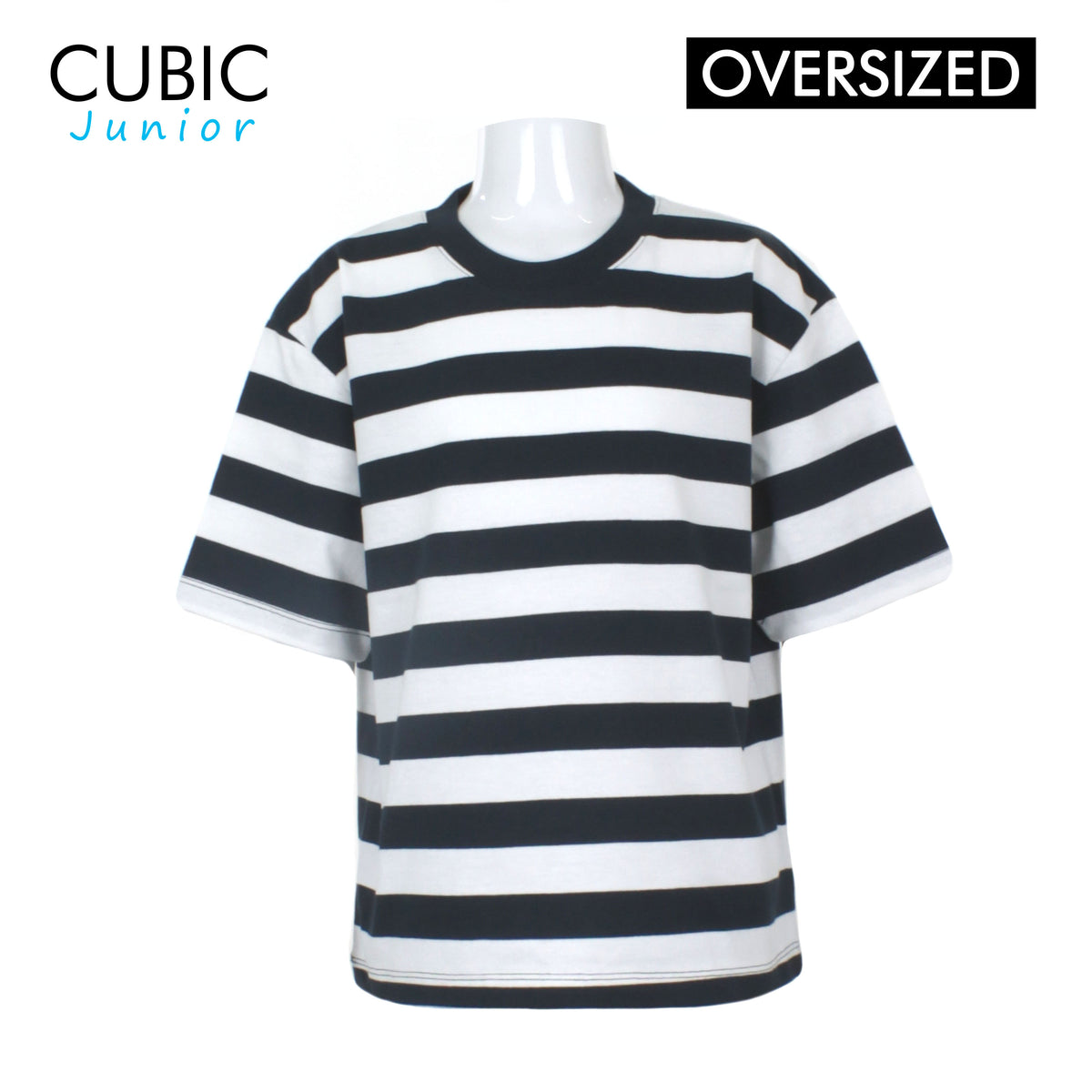 Cubic Boys Kids Stripes Oversized Round Neck Shirt Top for Boys - CKS2502R