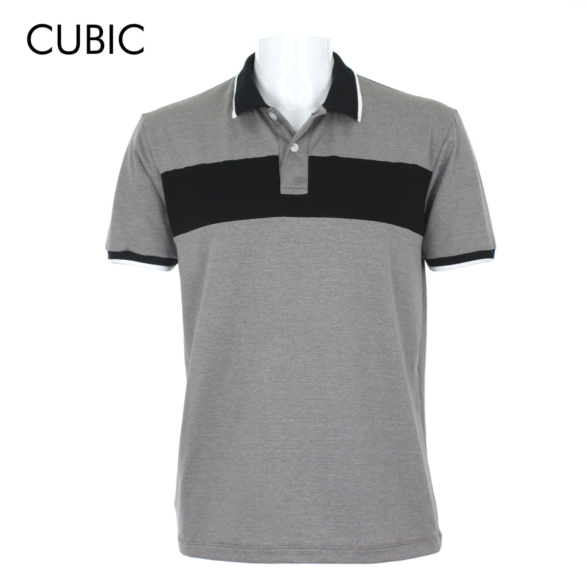 Cubic Mens Spandex  Polo Shirt Polo-shirt Collar Top Top for Men - CMJ2335C