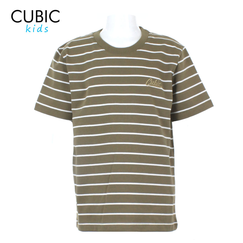 Cubic  Boys Kids Stripes Roundneck Tees Tshirt w/ Embroidery  Logo Top for Boys - CKS2503R