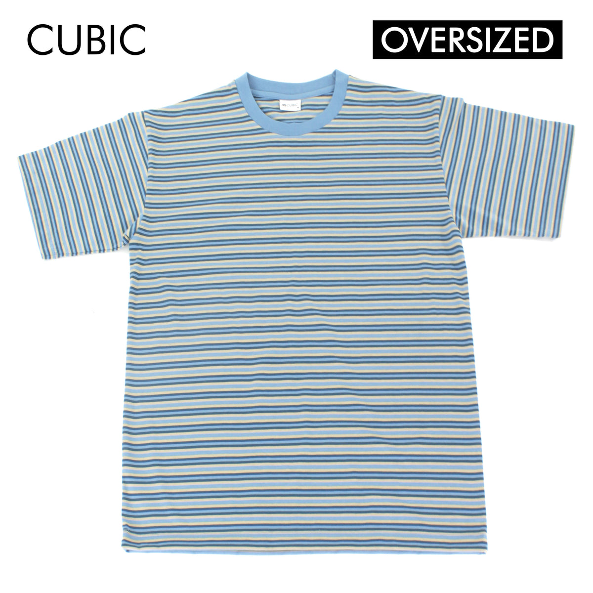 Cubic Mens Stripes  Oversized Boxy Tee / Box Fit T shirt Top Top for Men - CMS2438R