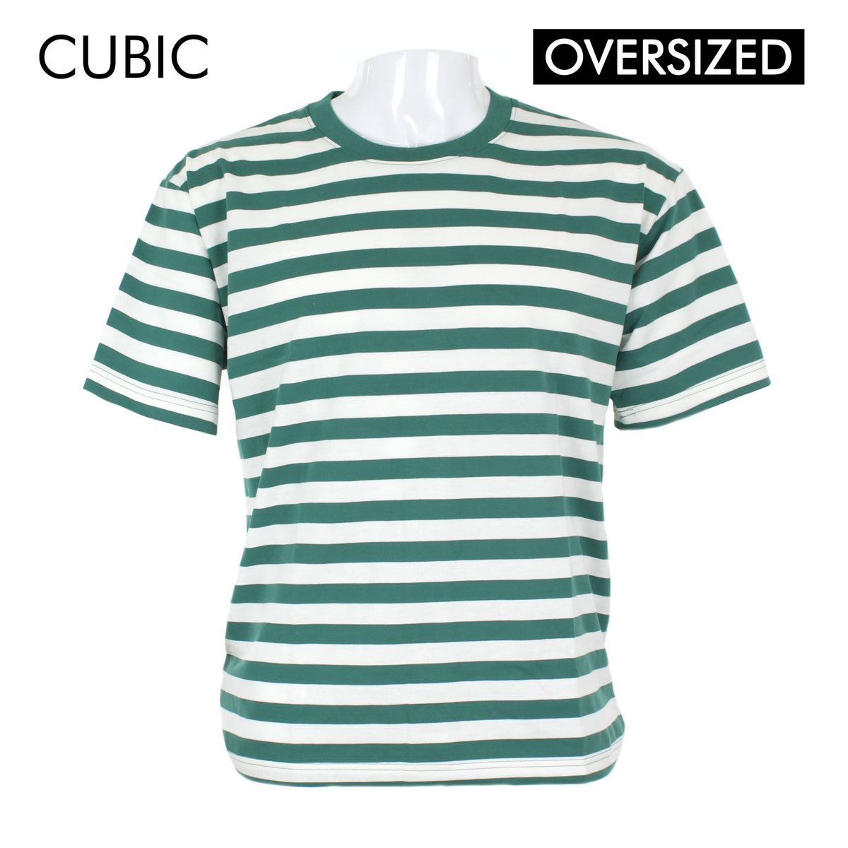 Cubic Men Basic Stripes Oversized Boxy Tee / Box Fit T shirt Top Top for Men - CMBOS03R