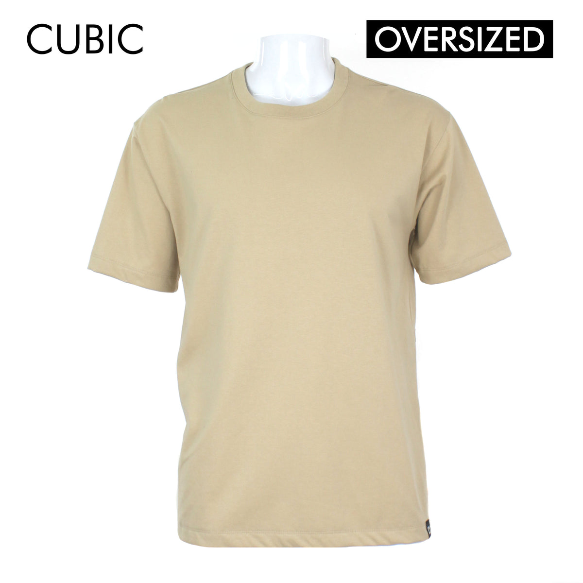 Cubic Men  Plain Oversized Shirt Tshirt Basic Tee T-Shirt with Lower Patch - CMBOS06R