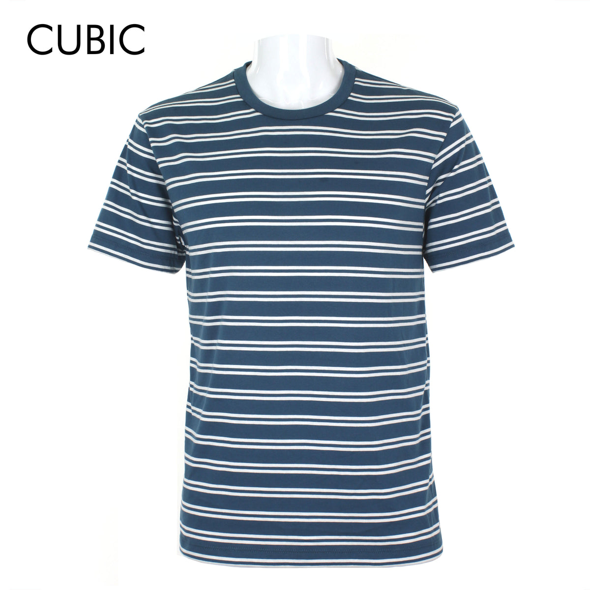 Cubic Men Round Neck Tees T-shirt Stripes Shirt Top Top for Men - CMS2308R