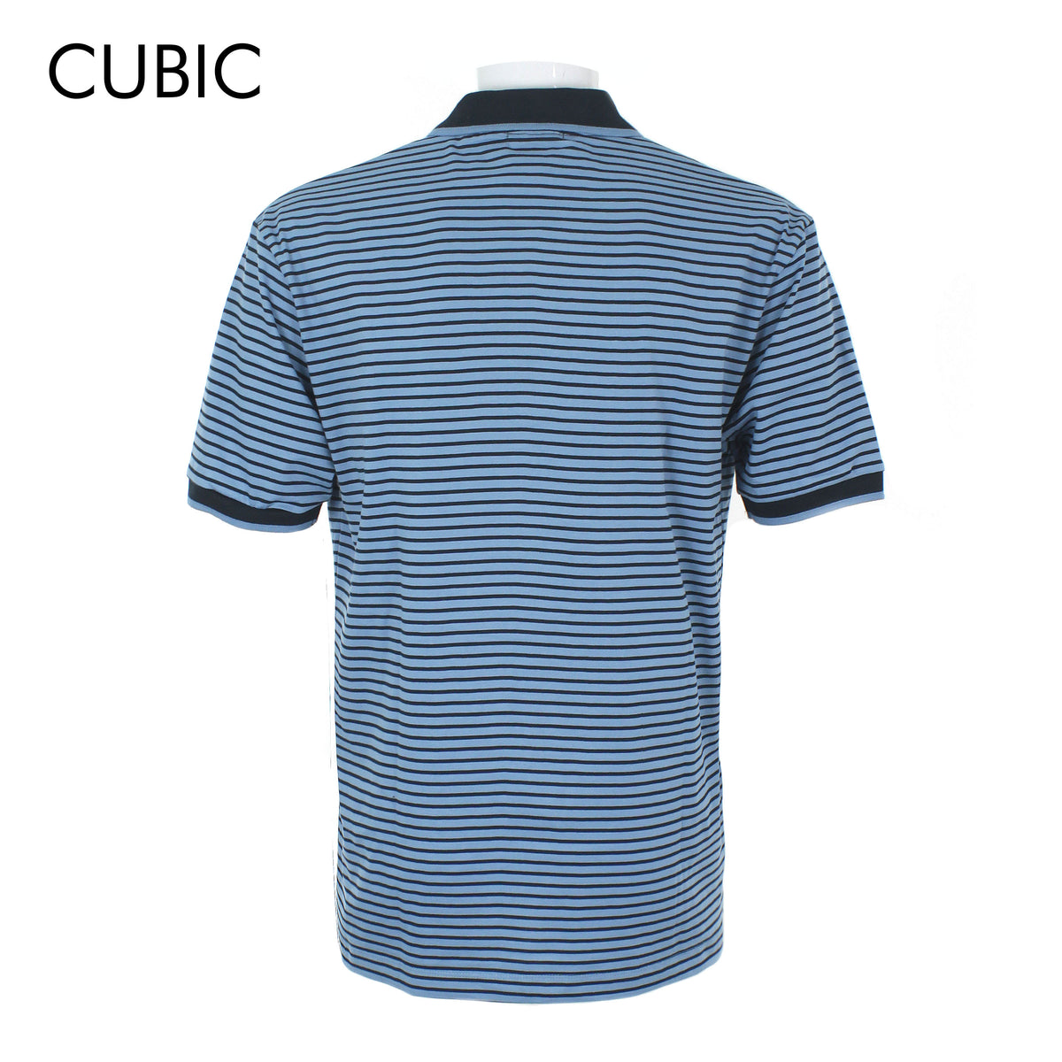 Cubic Mens Stripes  Polo Shirt Polo-shirt Collar Top Top for Men - CMS2513C