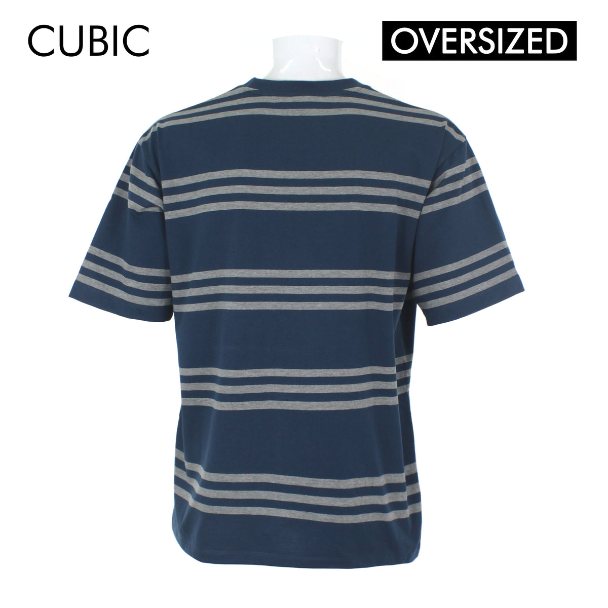Cubic Mens Stripes  Oversized Boxy Tee / Box Fit T shirt Top Top for Men - CMS2602R