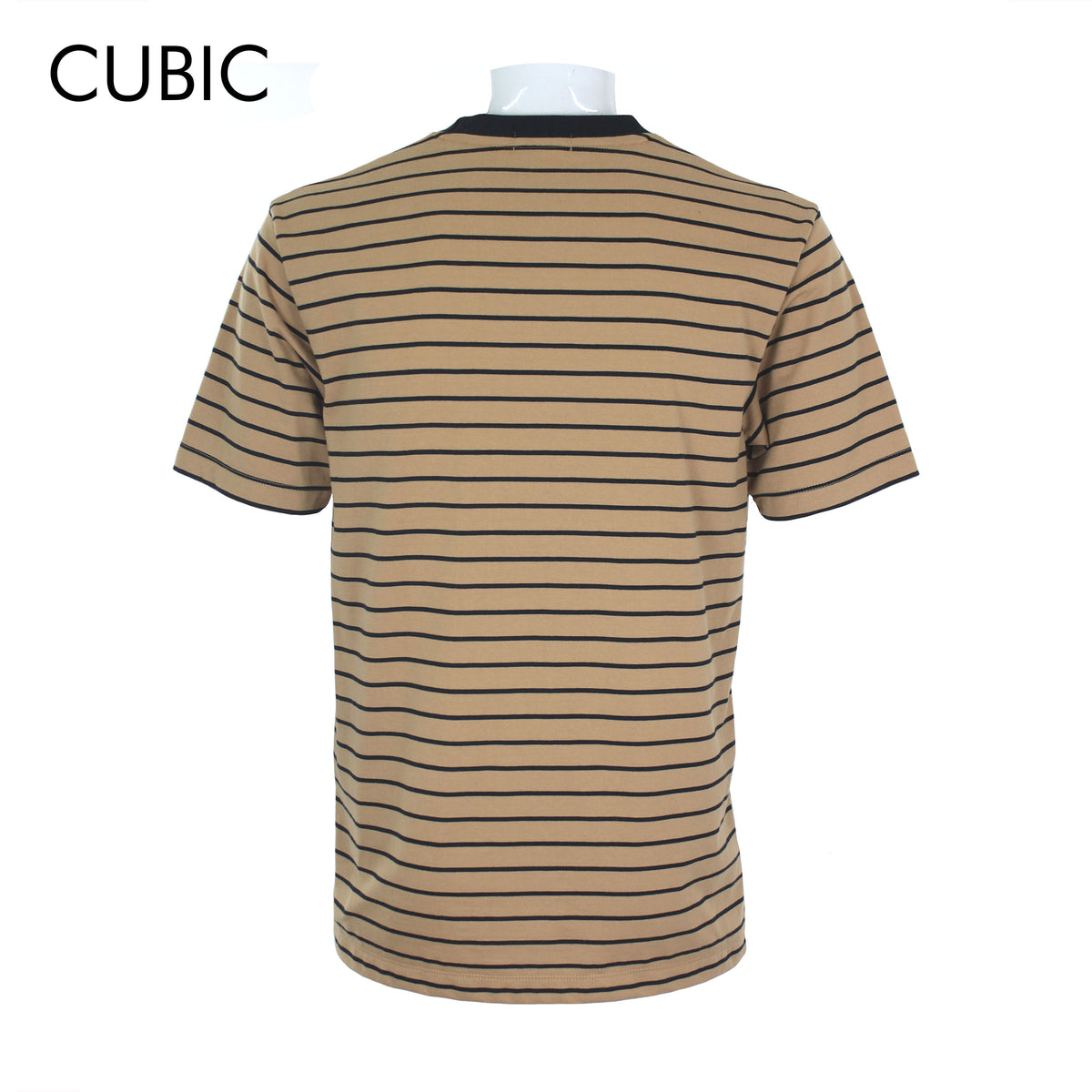 Cubic Men Stripes Round Neck Tees T-shirt Top Top for Men - CMS2621R