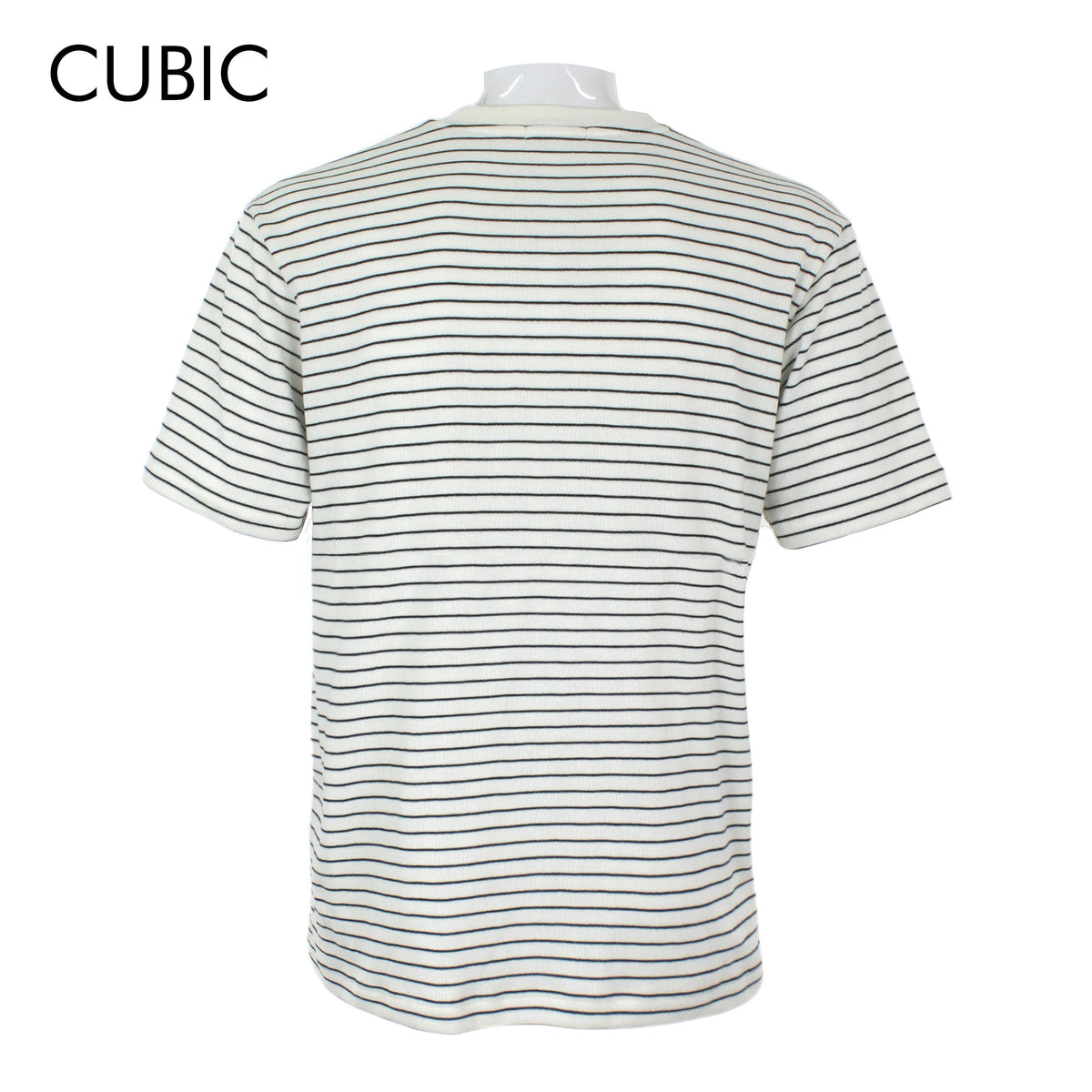 Cubic Men Stripes Round Neck Tees T-shirt Top Top for Men - CMS2615R