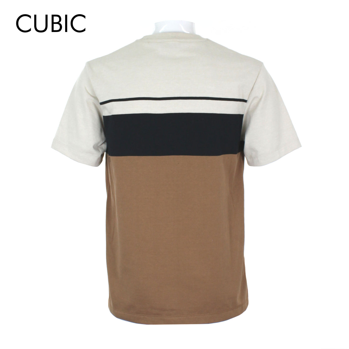 Cubic Men Stripes Round Neck Tees T-shirt Top Top for Men - CMS2512R