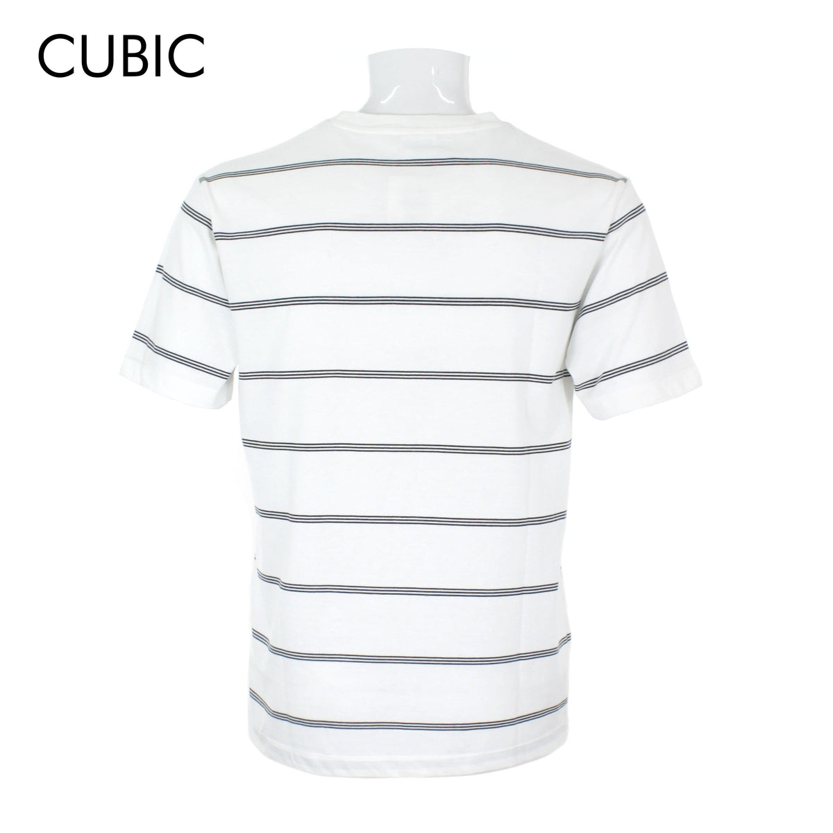 Cubic Men Stripes Round Neck Tees T-shirt Top Top for Men - CMS2436R