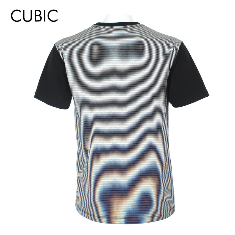 Cubic Men Round Neck Tees T-shirt Stripes Shirt Top Top for Men - CMS2310R