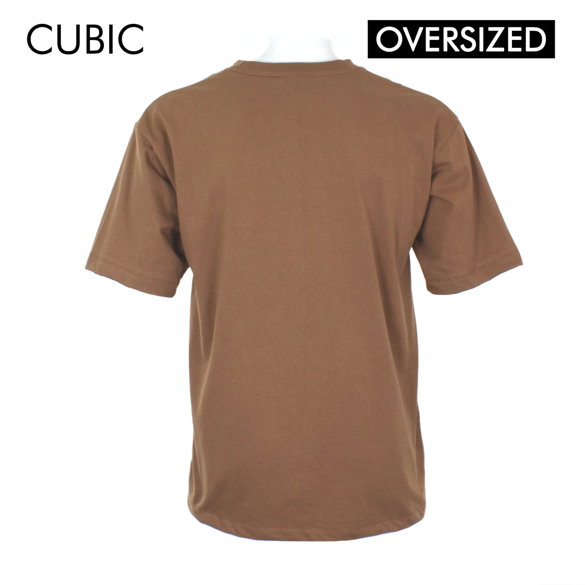 Cubic Men  Plain Oversized Shirt Tshirt Basic Tee T-Shirt with Lower Patch - CMBOS06R