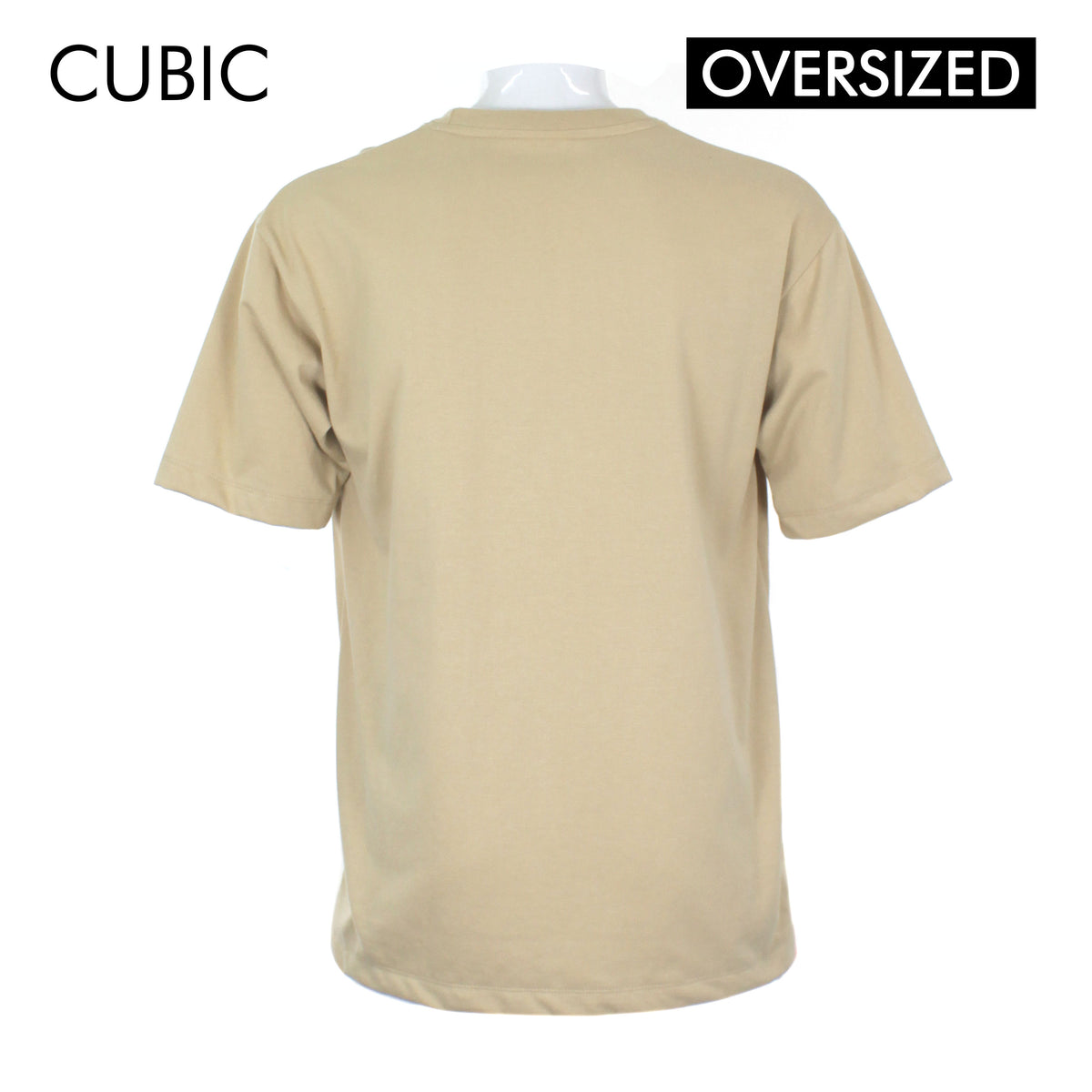 Cubic Men  Plain Oversized Shirt Tshirt Basic Tee T-Shirt with Lower Patch - CMBOS06R