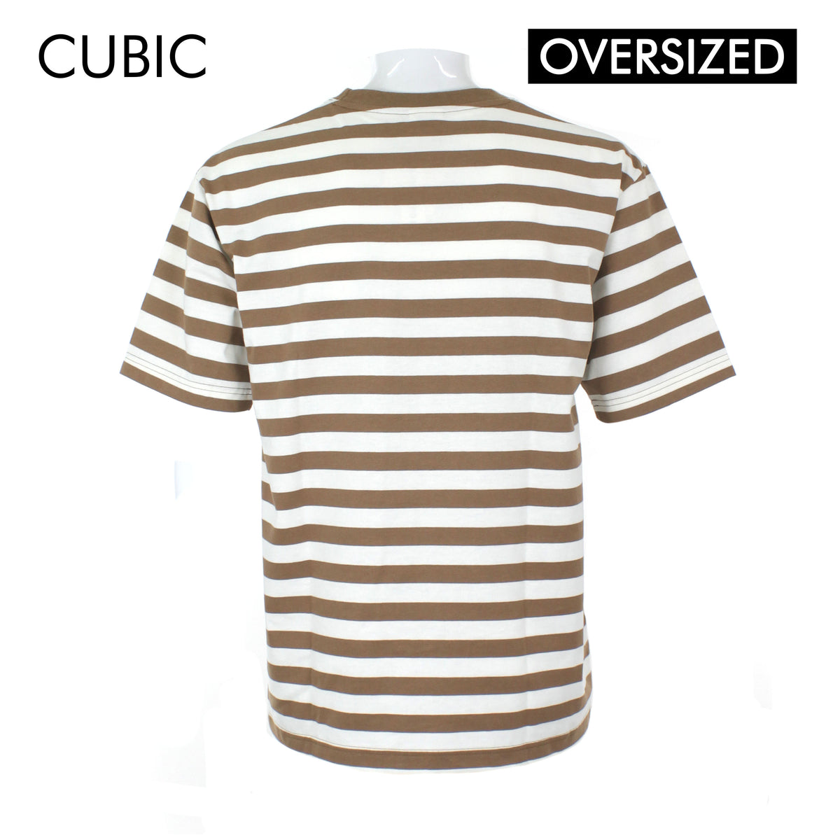 Cubic Men Basic Stripes Oversized Boxy Tee / Box Fit T shirt Top Top for Men - CMBOS03R
