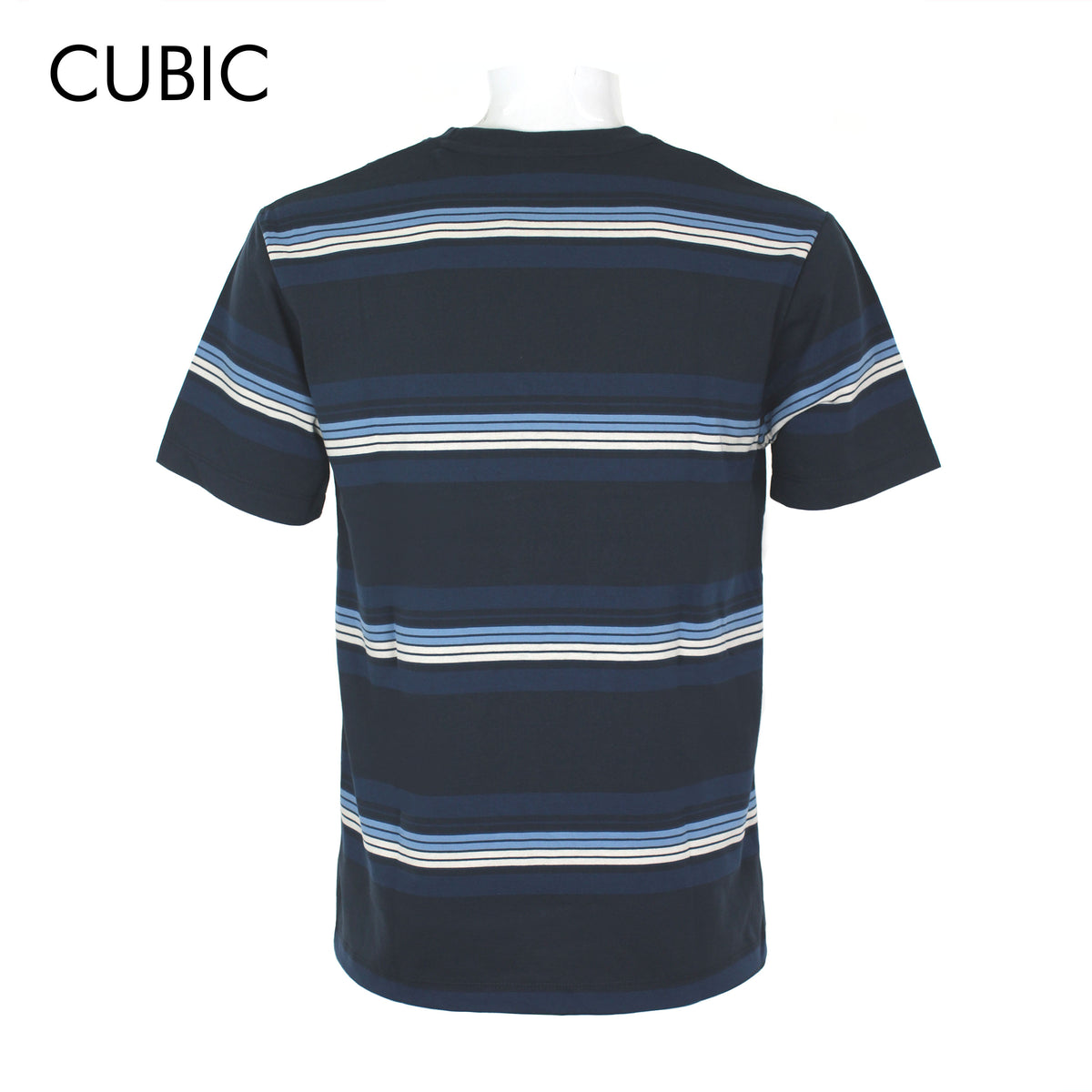 Cubic Men Stripes Round Neck Tees T-shirt Top Top for Men - CMS2603R