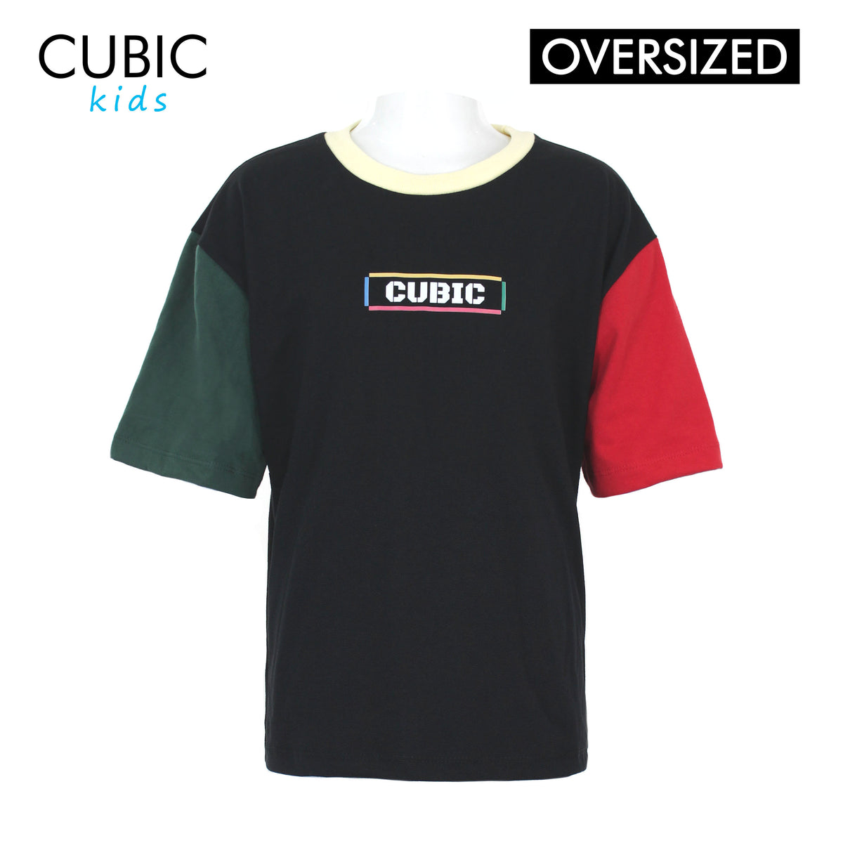 Cubic Boys Kids Oversized Round Neck with CUBIC Print Design Shirt Top for Boys - CKJ2605R