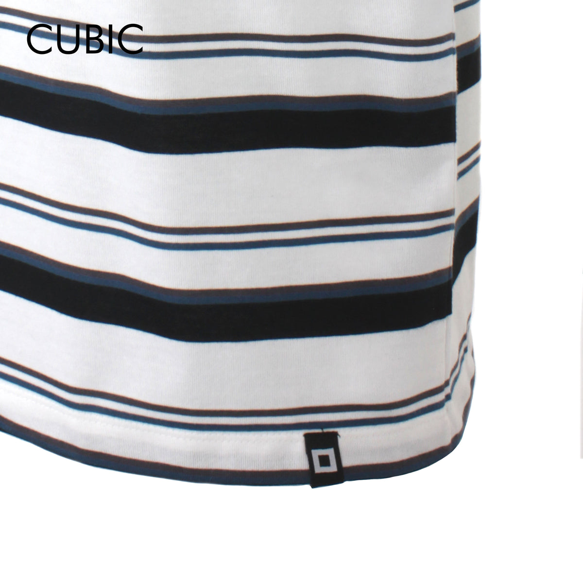 Cubic Mens Stripes  Polo Shirt Polo-shirt Collar Top Top for Men - CMS2356C