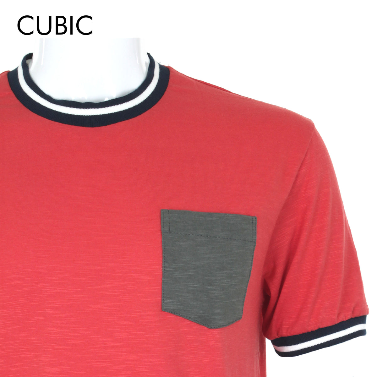 Cubic Men Round Neck Tees T-shirt Slub Jersey Shirt Top Top for Men - CMJ2347R