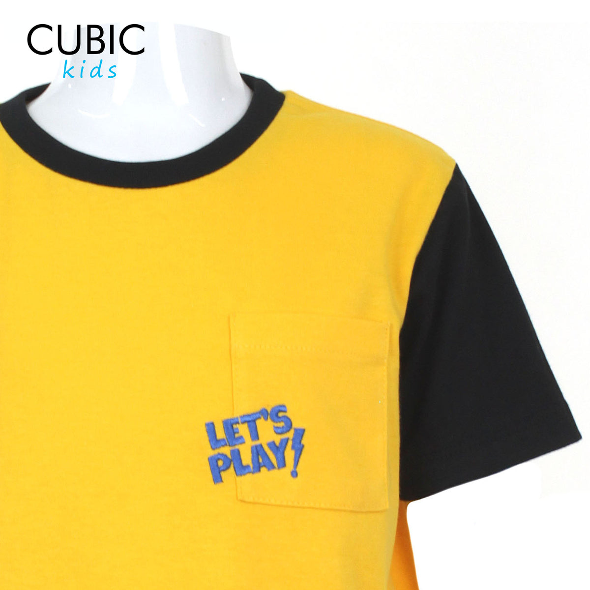 Cubic Boys Kids Round Neck LETS PLAY Graphic Print Design on Pocket T-shirt Shirt Top for Boys - CKJ2307R