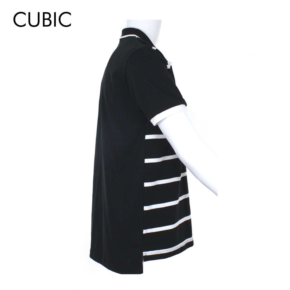 Cubic Mens Stripes  Polo Shirt Polo-shirt Collar Top Top for Men - CMS2326C