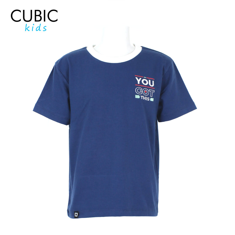 Cubic Boys Kids Plain Round Neck with You Got This Embro on Shirt Top for Boys - CKJ2509R