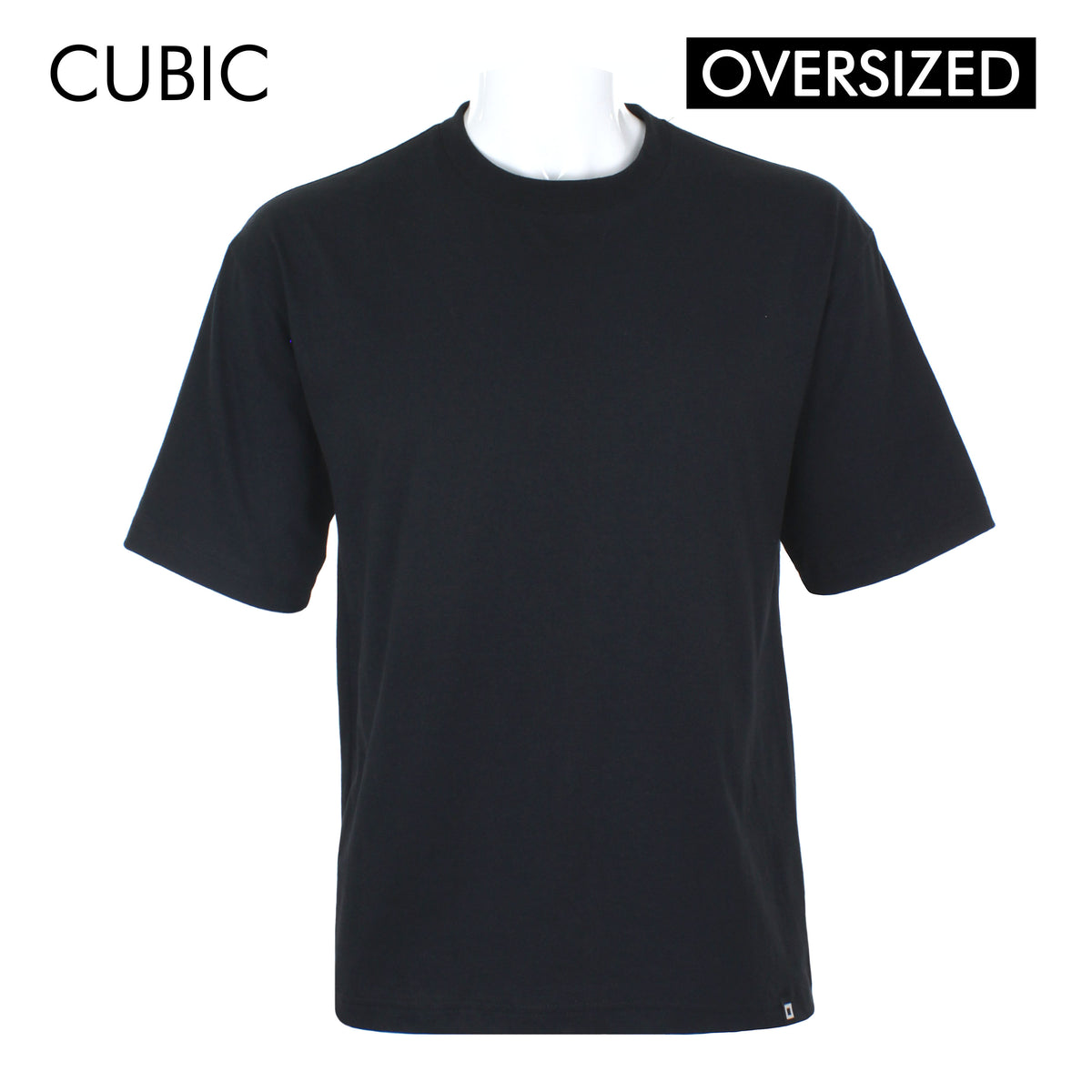 Cubic Men  Plain Oversized Shirt Tshirt Basic Tee T-Shirt with Lower Patch - CMBOS06R