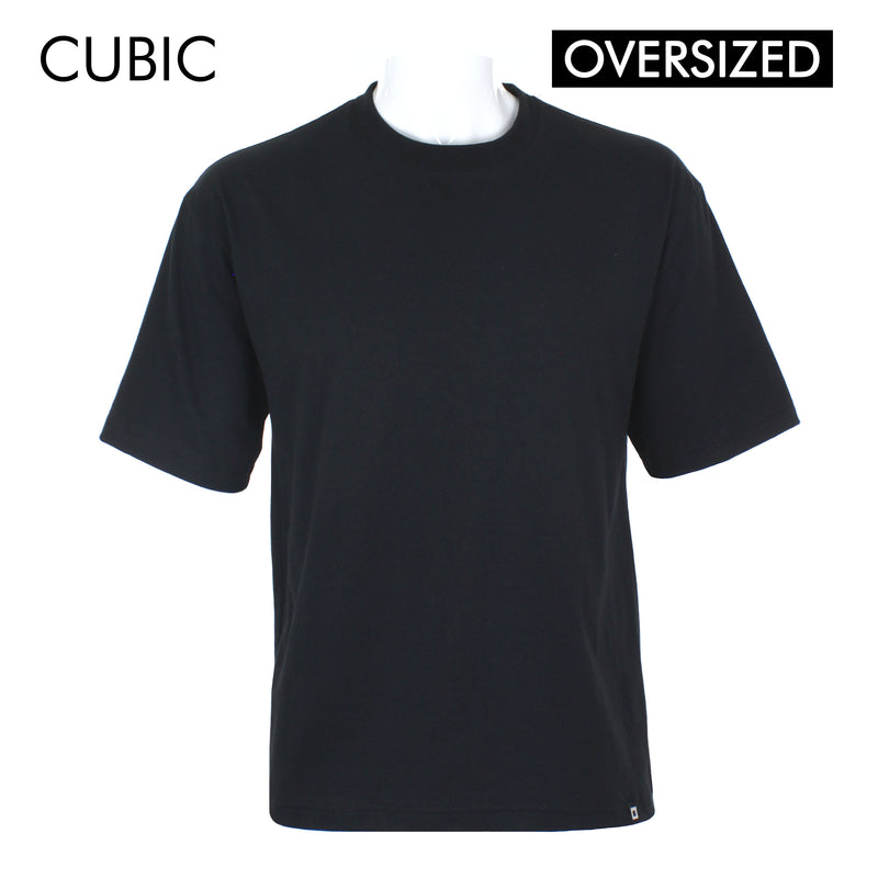 Cubic Men  Plain Oversized Shirt Tshirt Basic Tee T-Shirt with Lower Patch - CMBOS06R