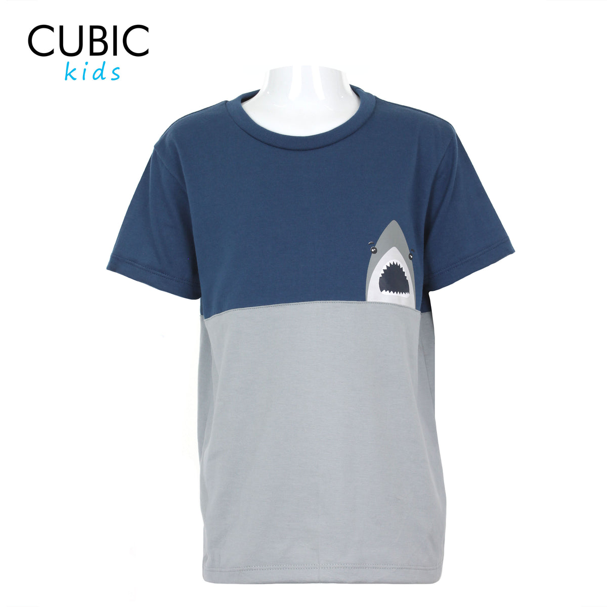 Cubic Boys Kids Round Neck Head Shark Graphic Print Design T-shirt Shirt Top for Boys - CKJ2303R